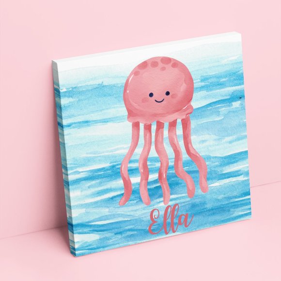 Custom Sea Animal Name Art For Baby and Children's Room 8x10 Canvas or Print - Picture 7 of 12